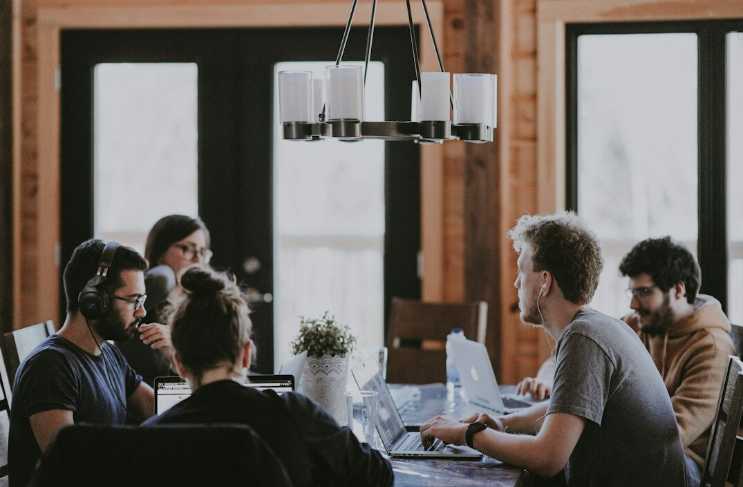 group of people discussing
